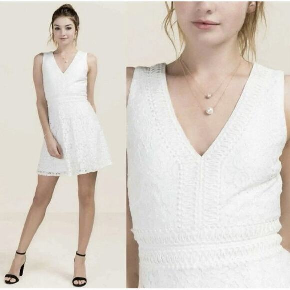 Francesca's Collections Dresses & Skirts - Francesca's Malinda Ivory Lace A-line Lined‎ US Women's Size S Dress